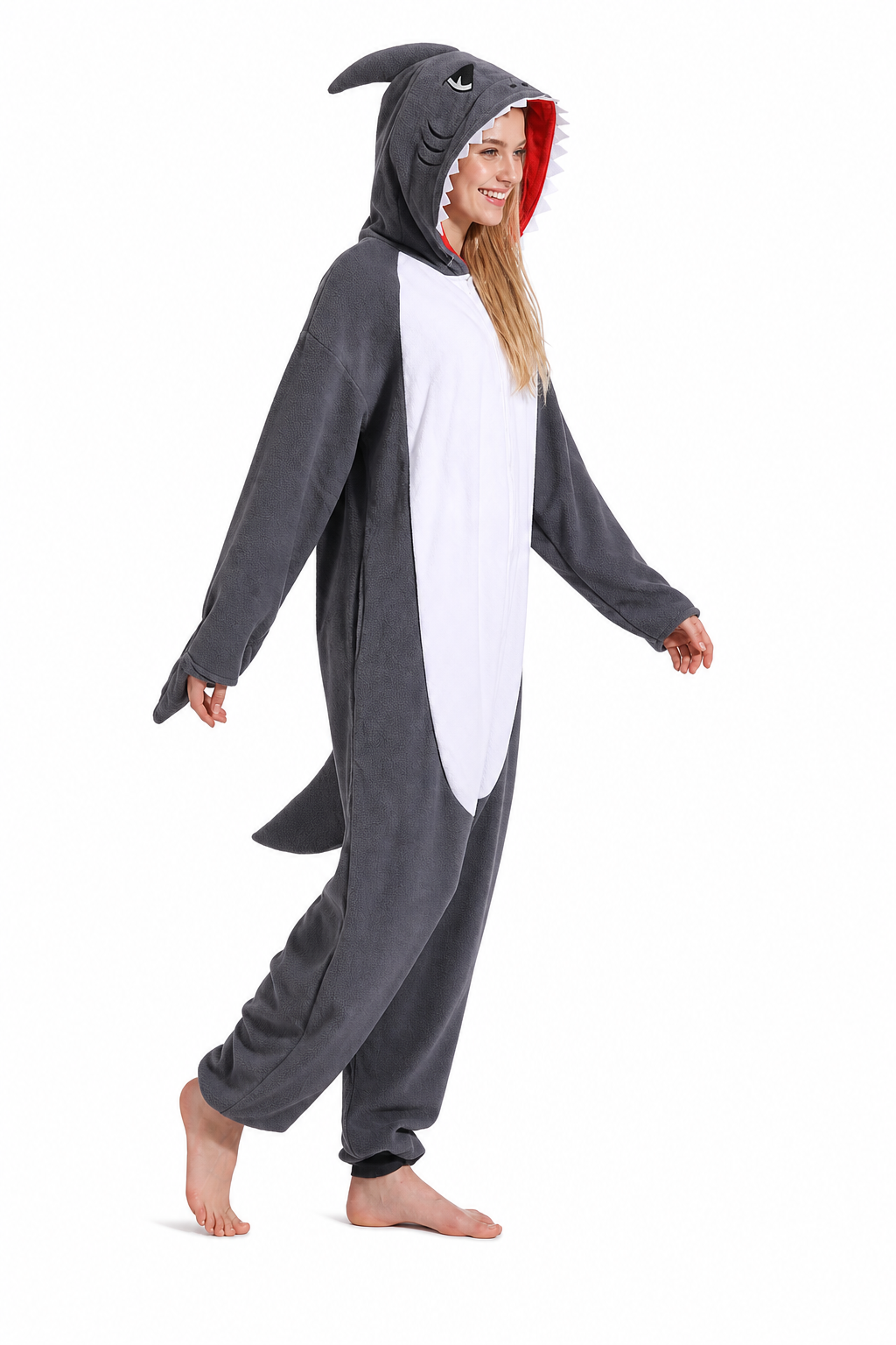 Adult Dark Grey Shark Kigurumi Onesie - Image 2