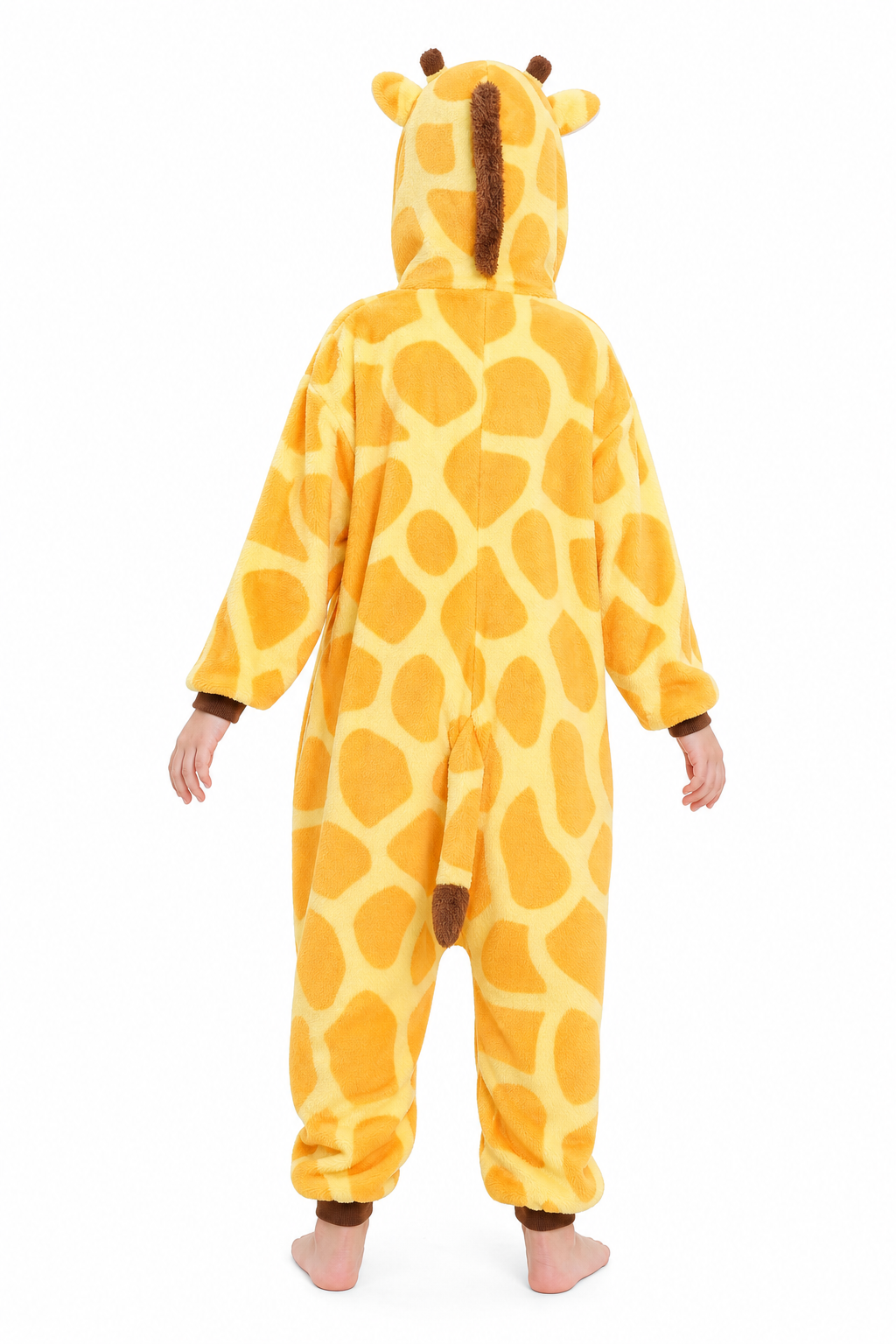Kids' Hooded Yellow Giraffe Plush Kigurumi Onesie - Image 4