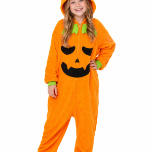 Kids' Hooded Halloween Evil Pumpkin Kigurumi Onesie