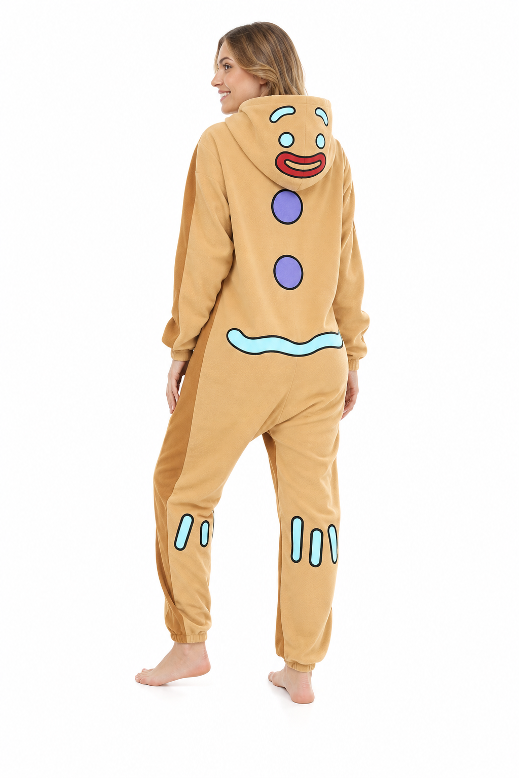 Adult Hooded Gingerbread Man Kigurumi Onesie - Image 4