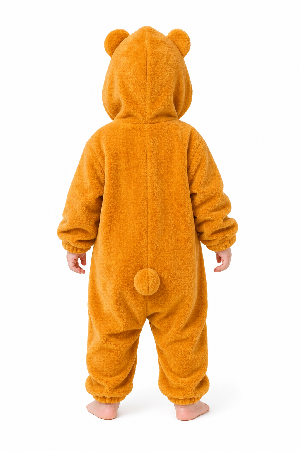 Cozy Baby Orange Plush Bear Hooded Kigurumi Onesie - Image 4