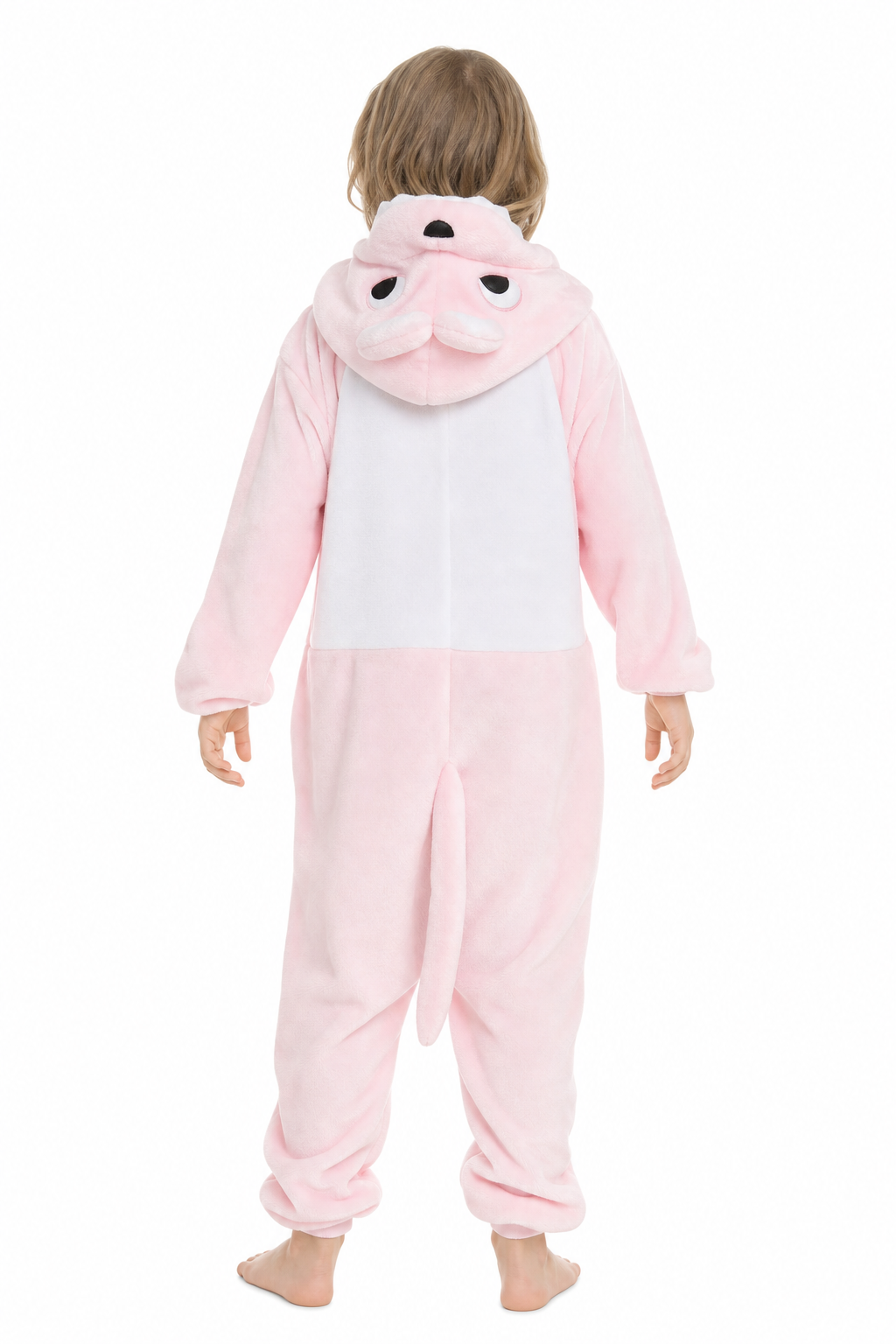 Kids' Hooded Pink Fanged Monster Kigurumi Onesie - Image 4