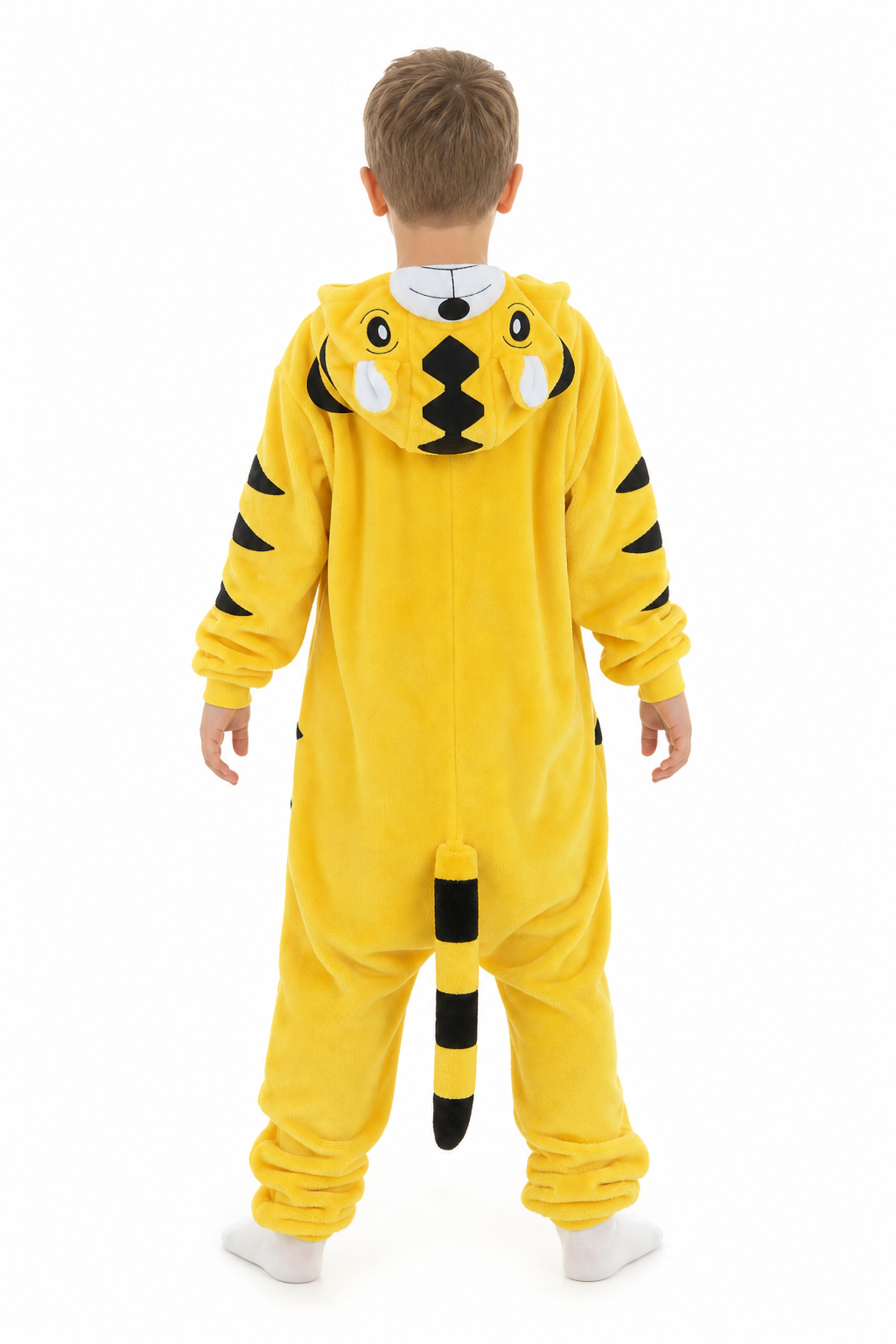 Kids' Hooded Golden Tiger Kigurumi Onesie - Image 4