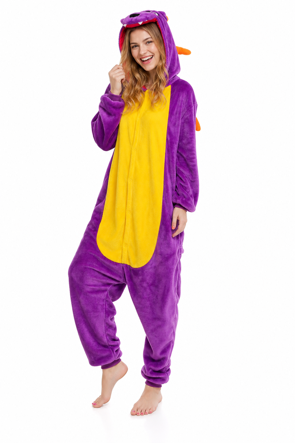 Adult Purple Dragon Kigurumi Onesie - Image 3