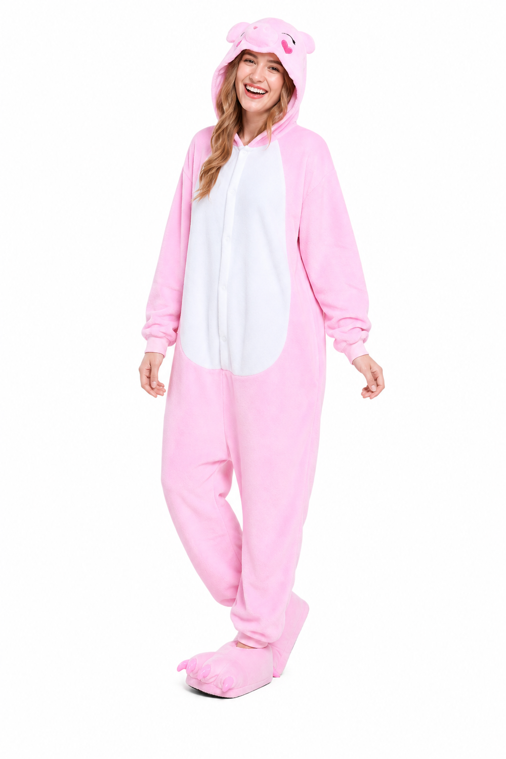Adult Hooded Pink Pig Kigurumi Onesie - Image 3