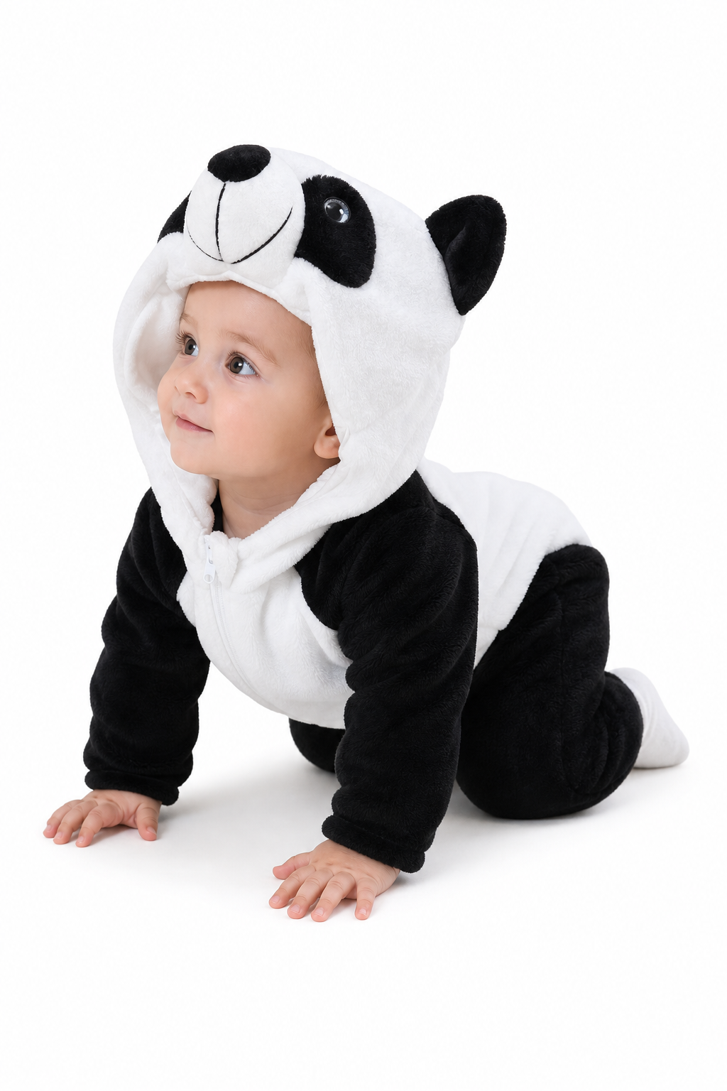 Baby Plush Panda Costume Onesie with Hood - Image 2
