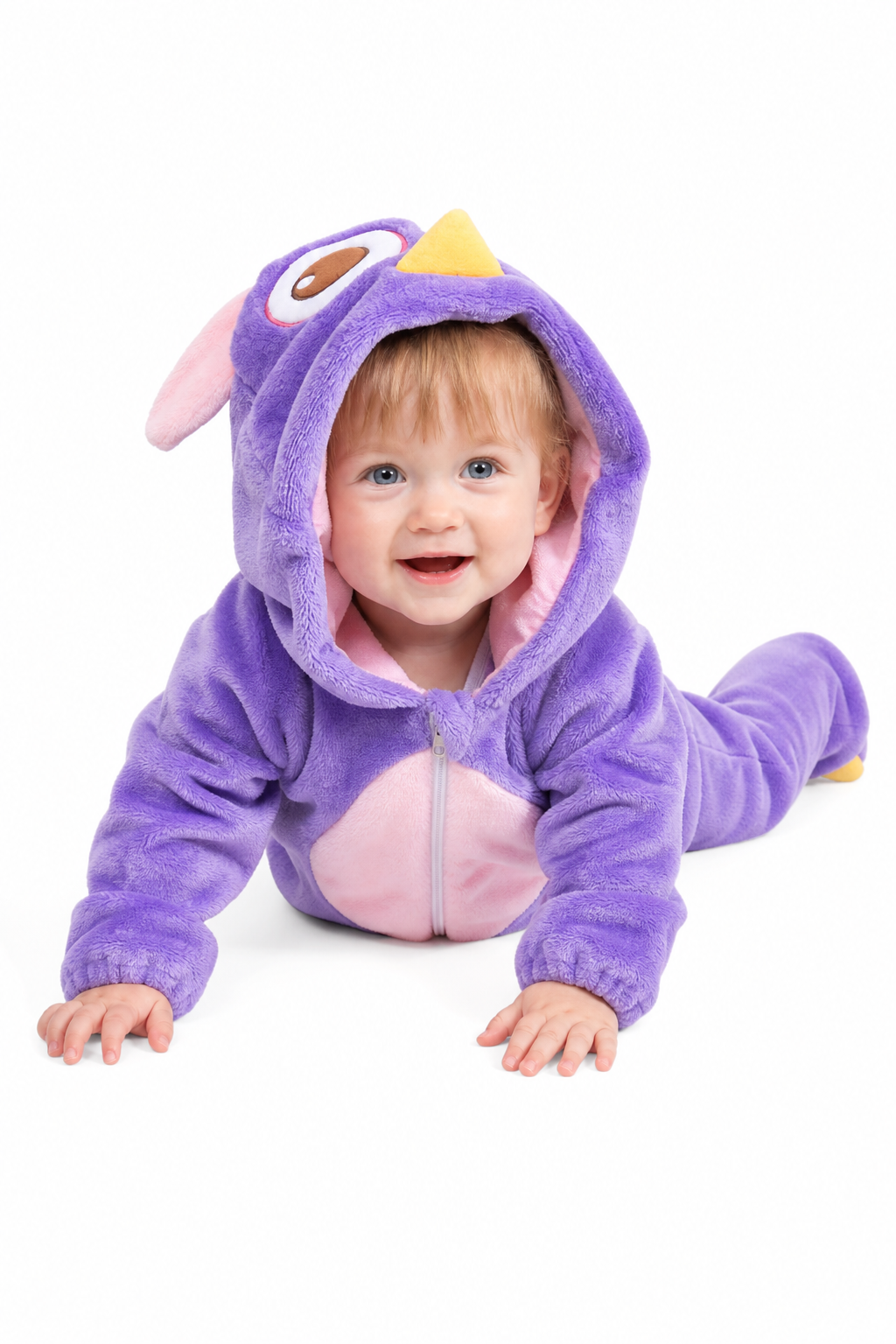 Baby Purple Plush Dragon Kigurumi Onesie with Pink Belly - Image 5