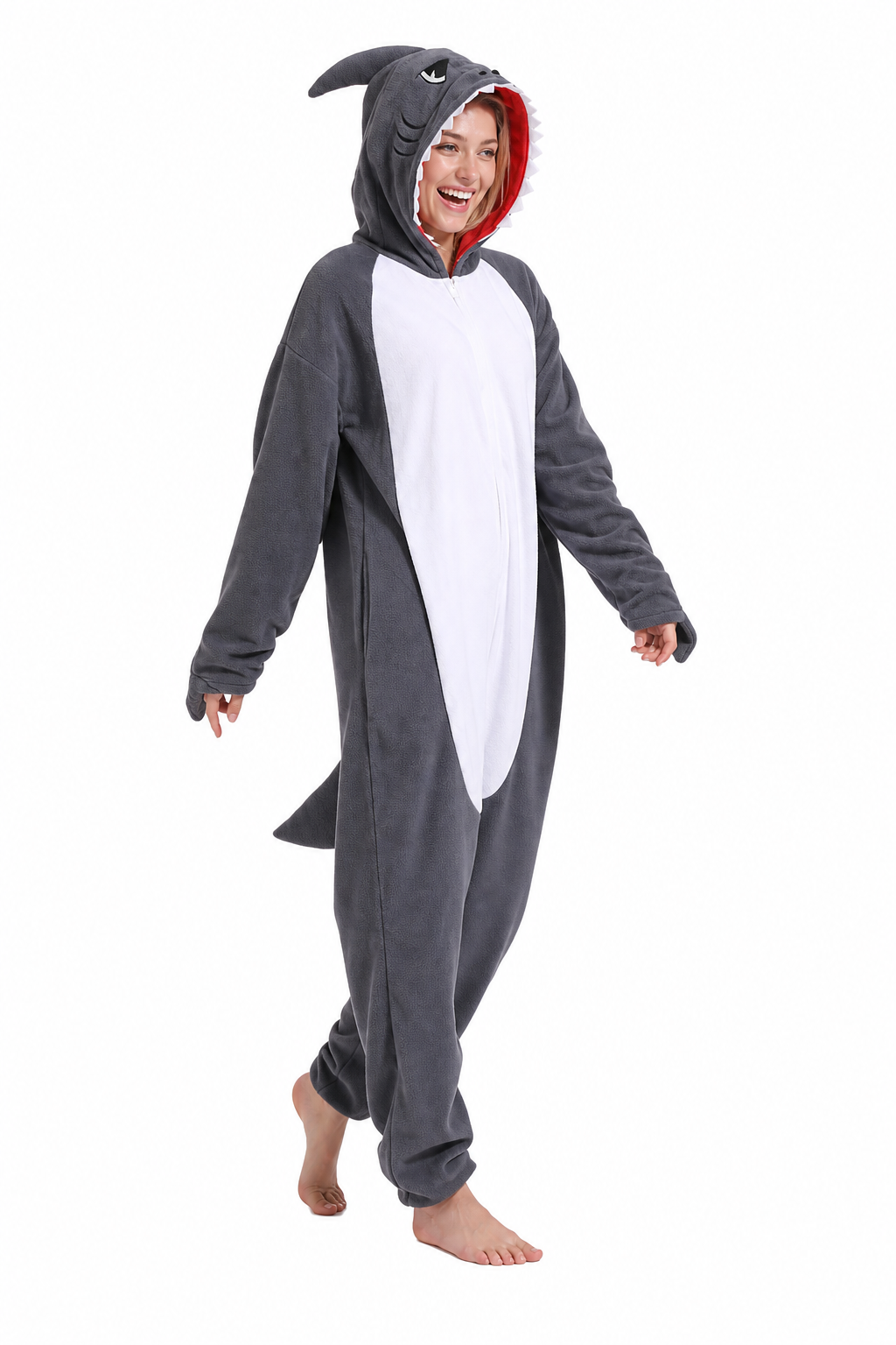 Adult Dark Grey Shark Kigurumi Onesie - Image 3