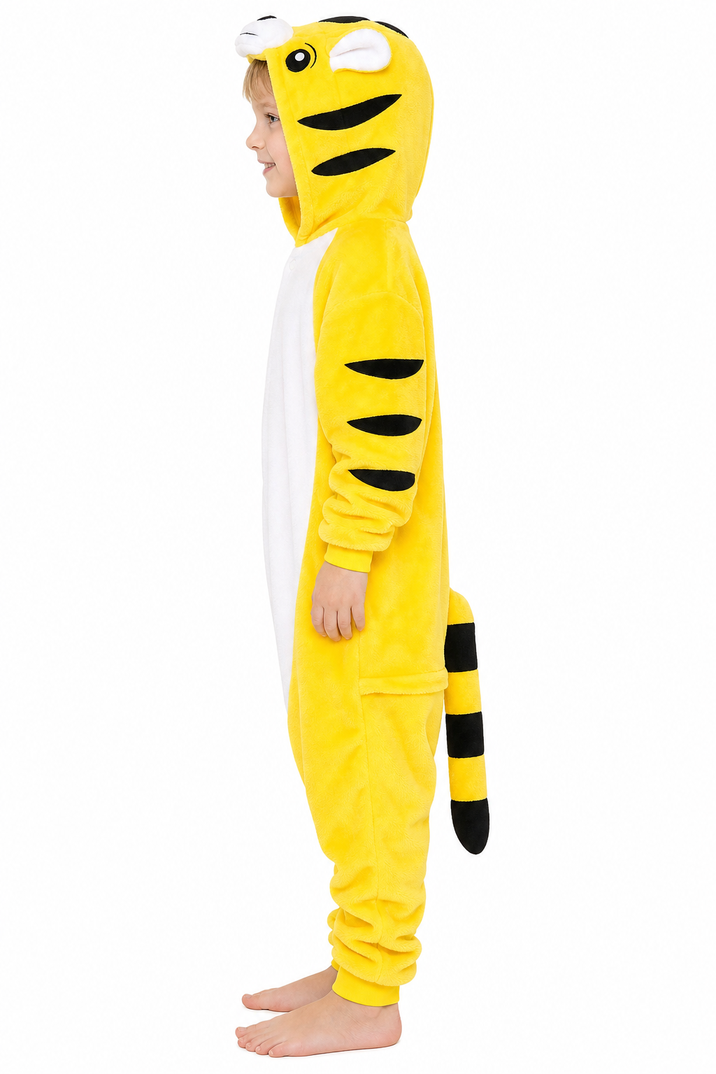 Kids' Hooded Golden Tiger Kigurumi Onesie - Image 2