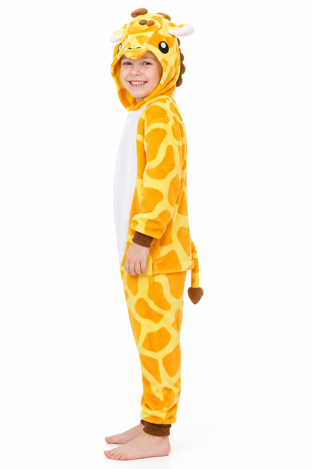 Kids' Hooded Orange Giraffe Kigurumi Costume Onesie - Image 2