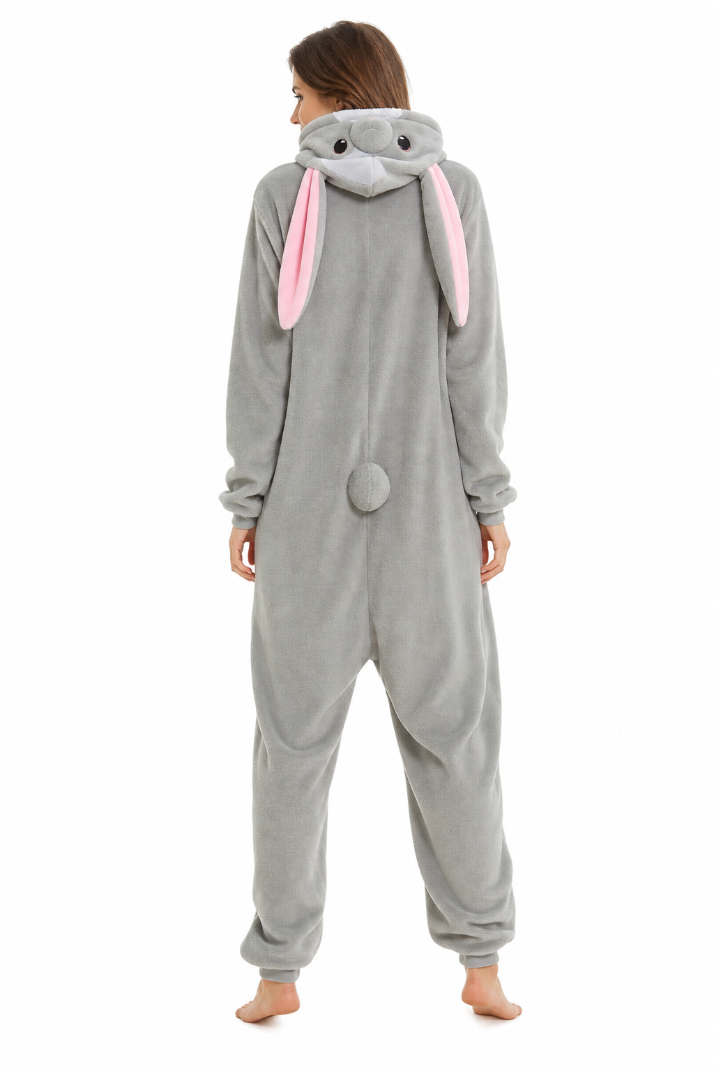 Adult Hooded Grey Bunny Kigurumi Onesie - Image 4