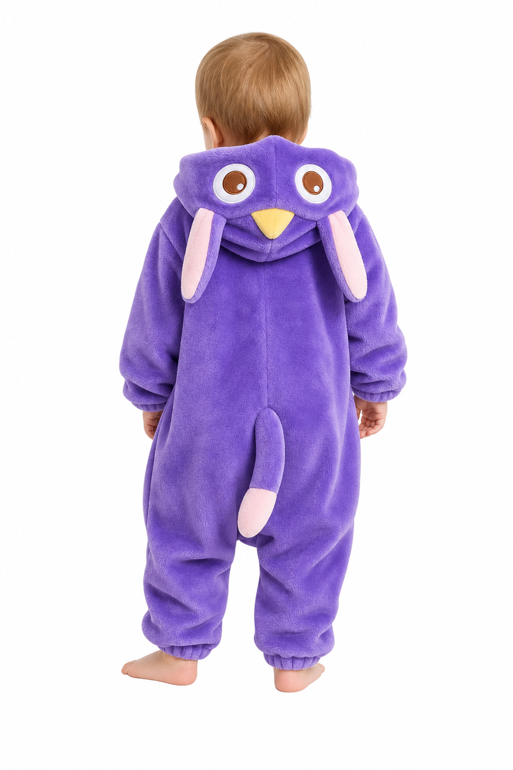 Baby Purple Plush Dragon Kigurumi Onesie with Pink Belly - Image 4