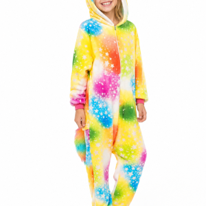 Kids' Rainbow Star Unicorn Plush Onesie