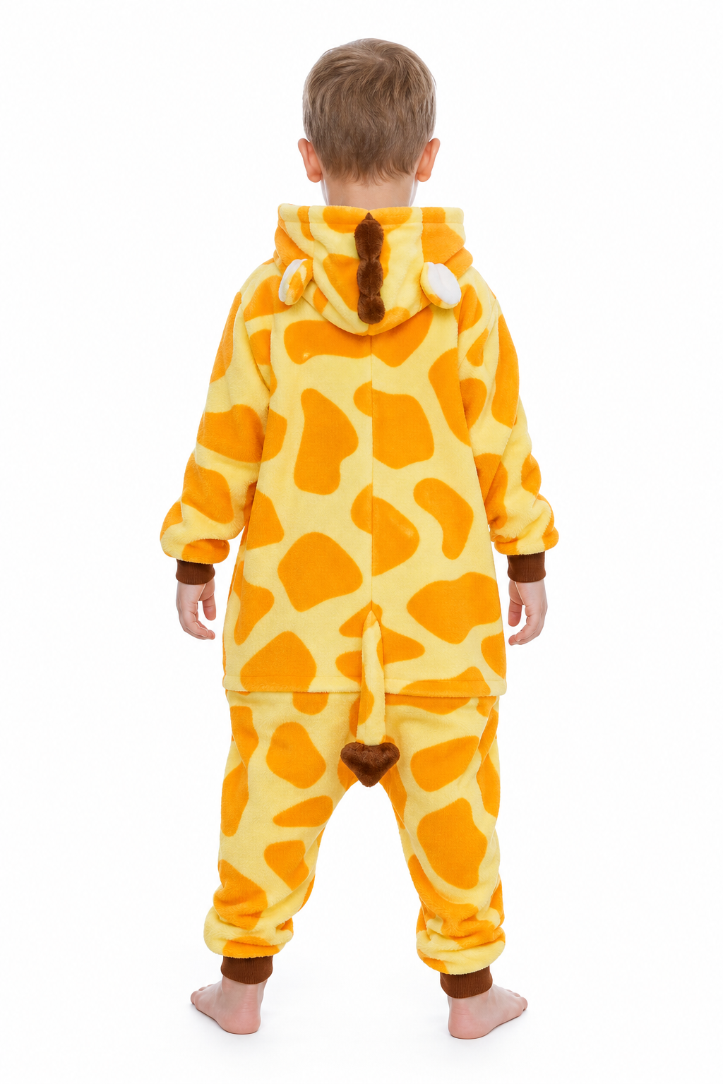 Kids' Hooded Orange Giraffe Kigurumi Costume Onesie - Image 4