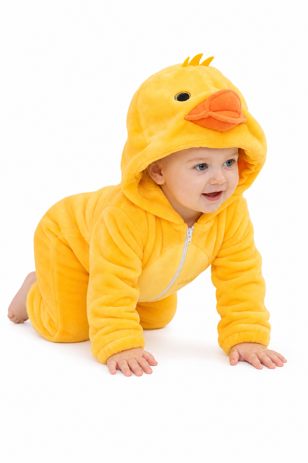 Cute Baby Yellow Duck Plush Hooded Onesie - Image 2