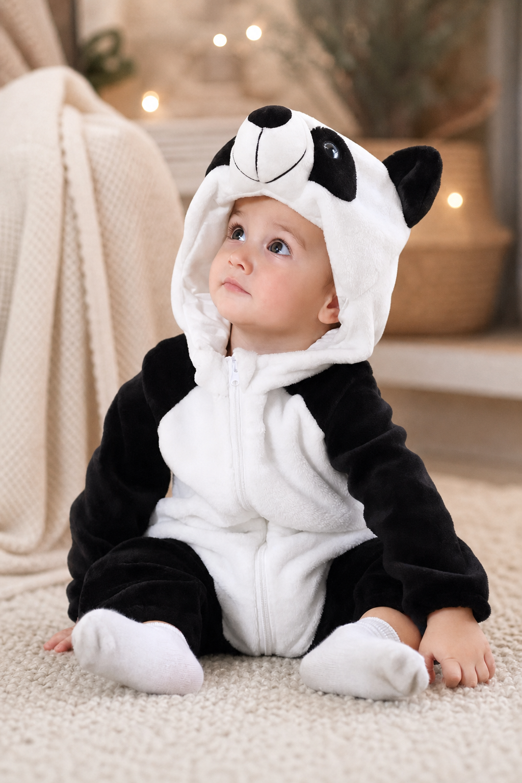 Baby Plush Panda Costume Onesie with Hood - Image 6