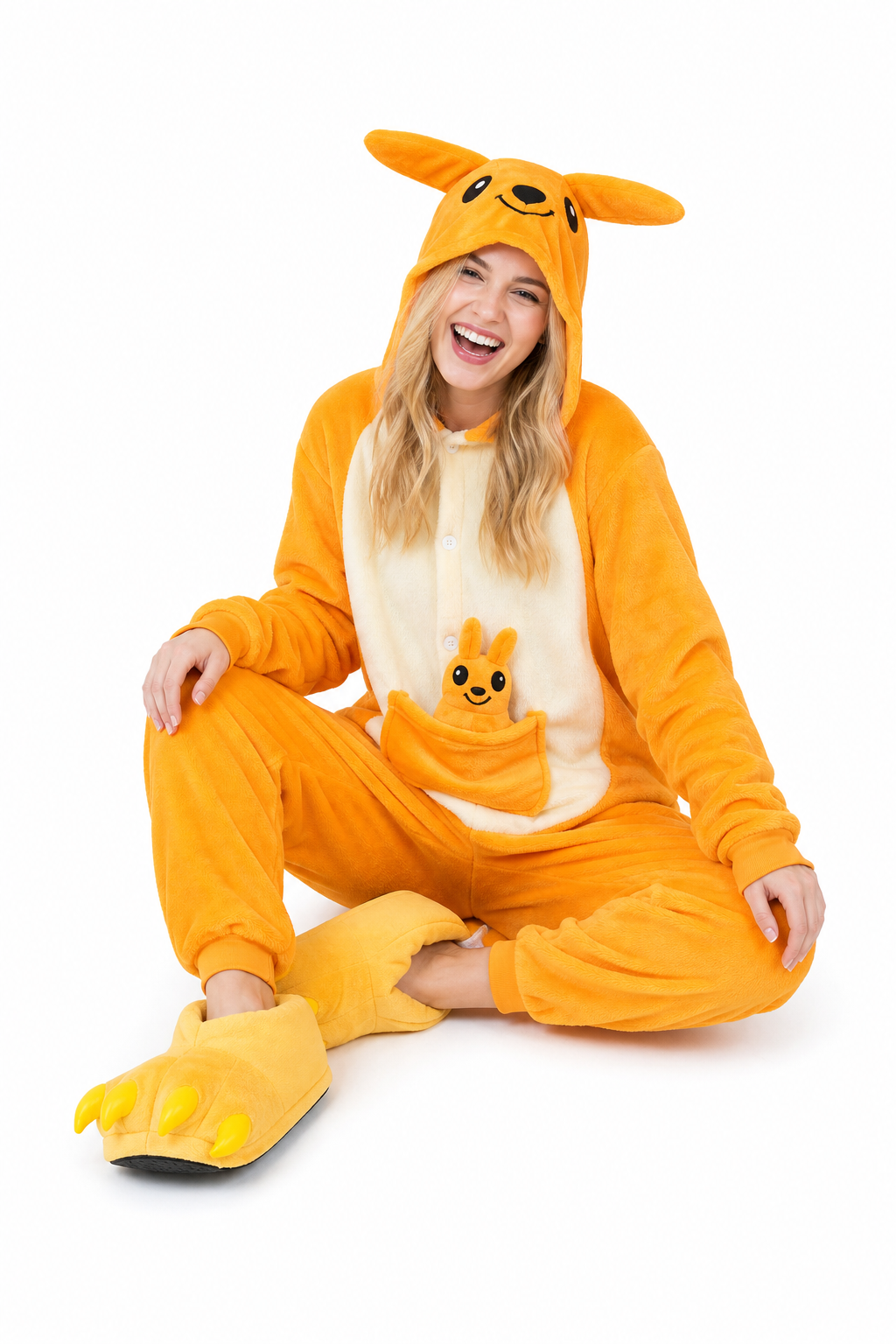 Adult Orange Kangaroo Kigurumi Onesie - Image 5