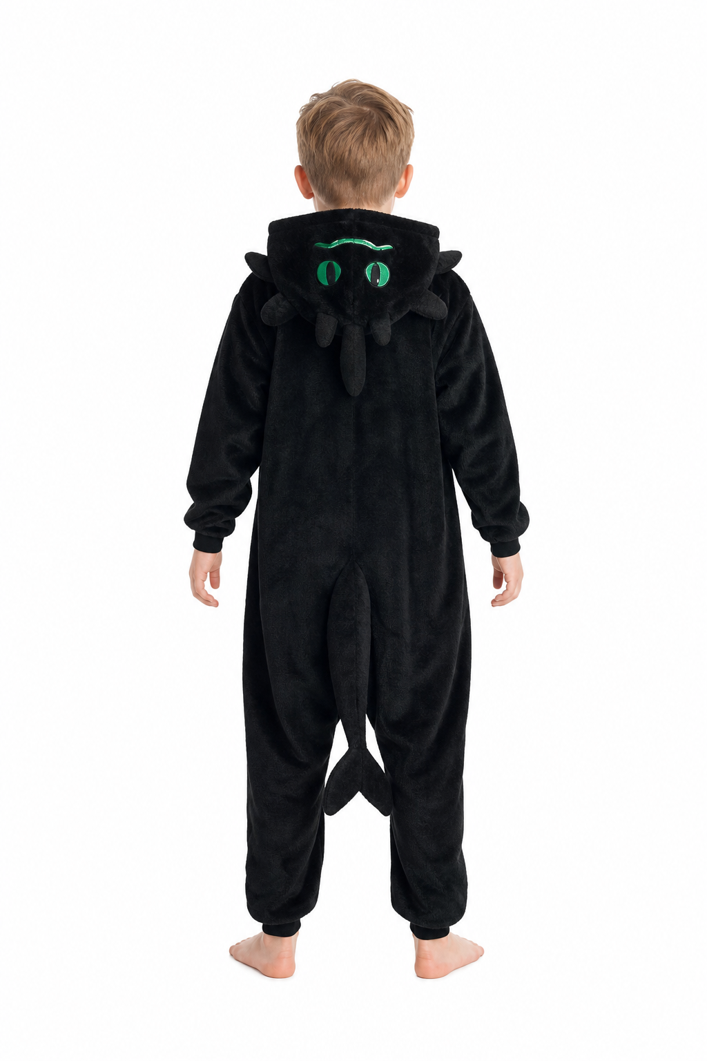 Kids' Hooded Black Dragon Kigurumi Costume Onesie - Image 4