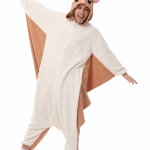 Adult Cream and Brown Flying Squirrel Onesie