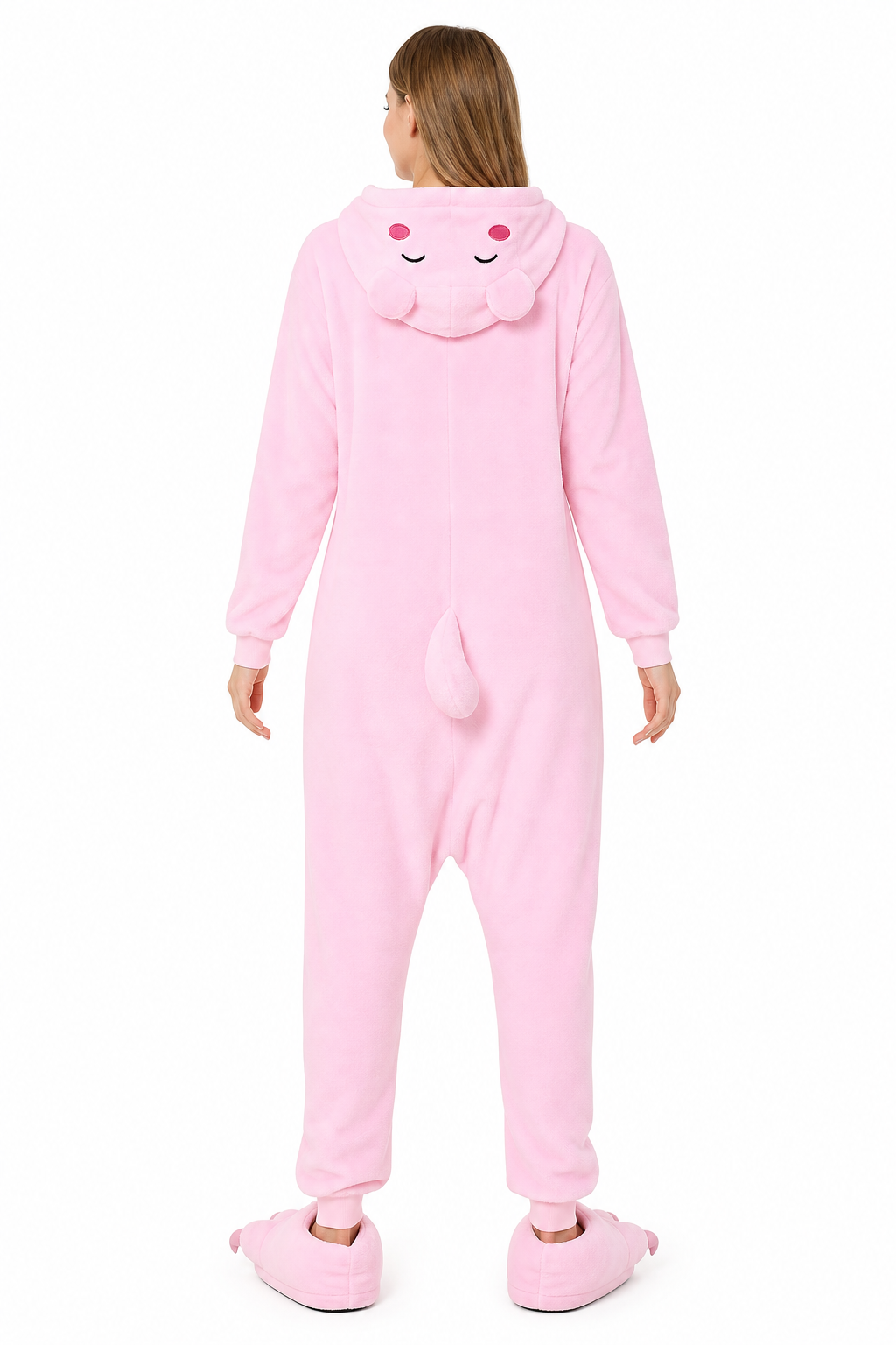 Adult Hooded Pink Pig Kigurumi Onesie - Image 4