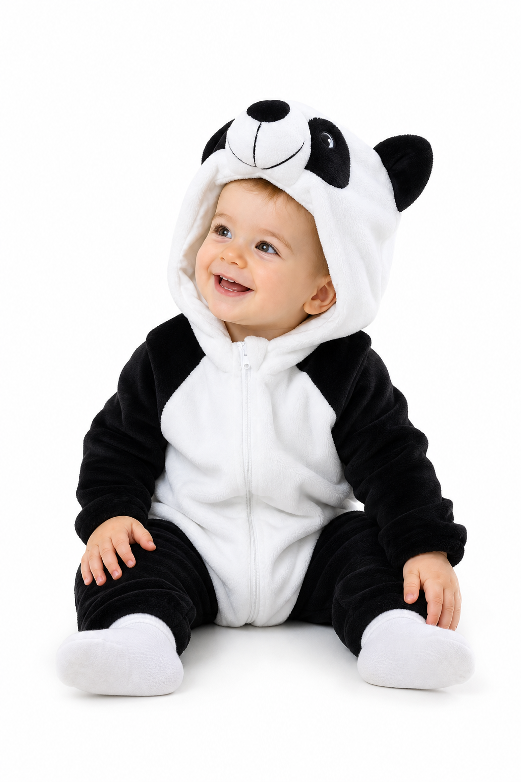 Baby Plush Panda Costume Onesie with Hood - Image 3