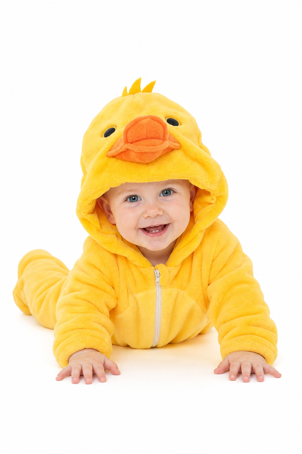 Cute Baby Yellow Duck Plush Hooded Onesie - Image 5