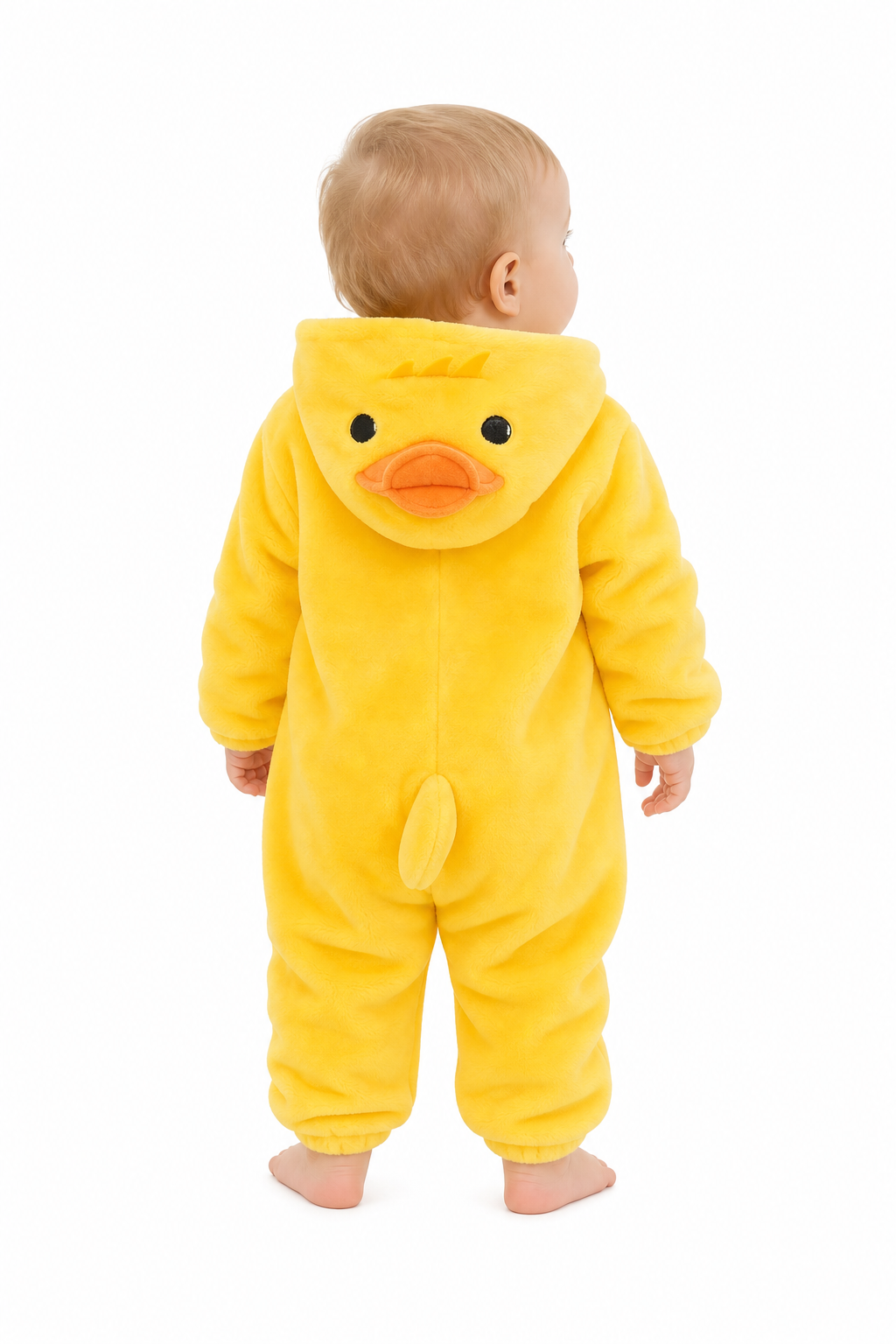 Cute Baby Yellow Duck Plush Hooded Onesie - Image 4