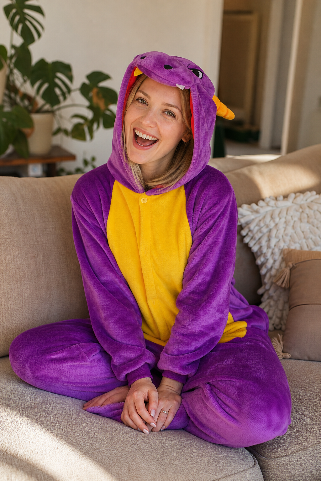 Adult Purple Dragon Kigurumi Onesie - Image 6
