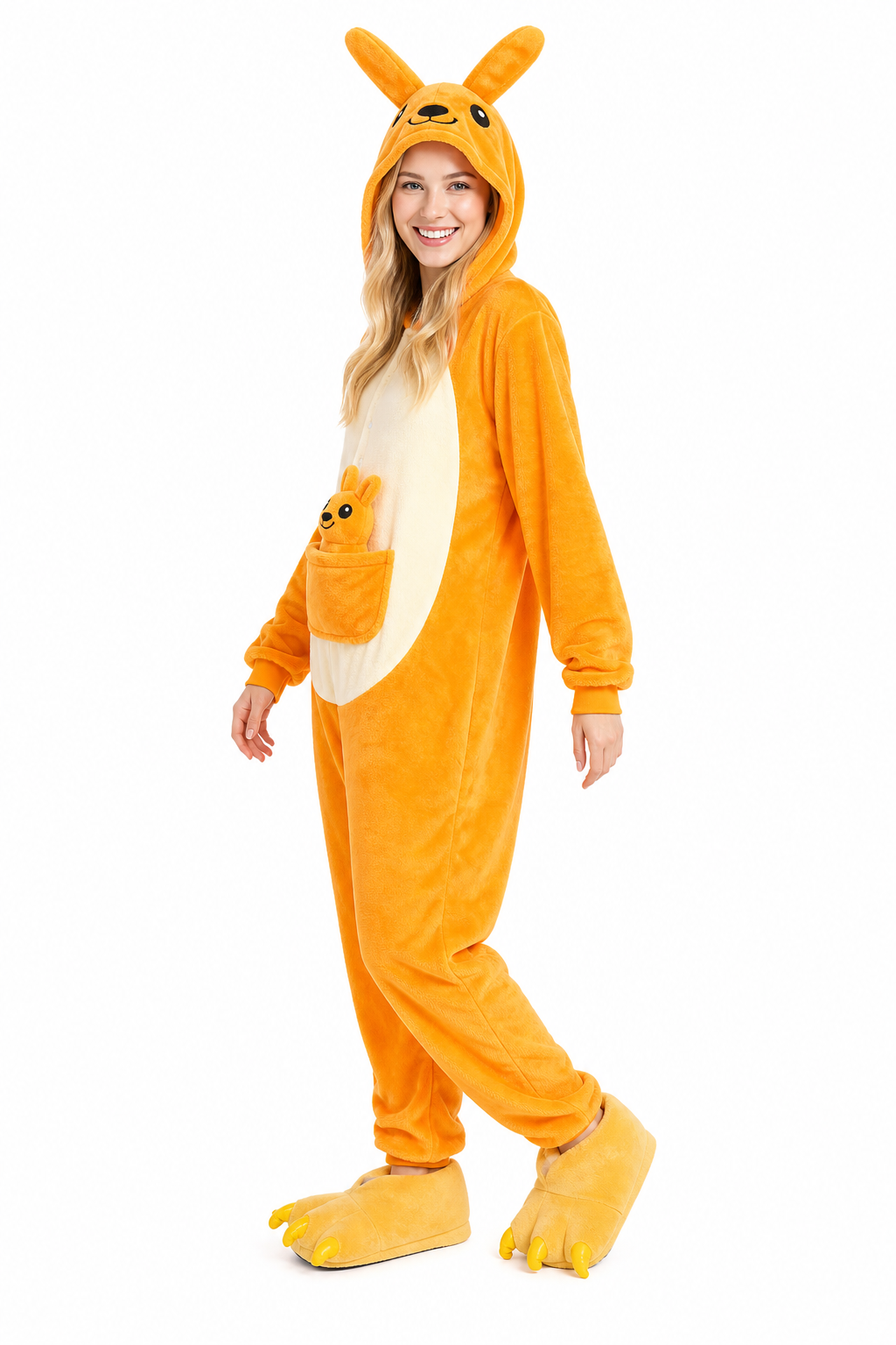 Adult Orange Kangaroo Kigurumi Onesie - Image 2