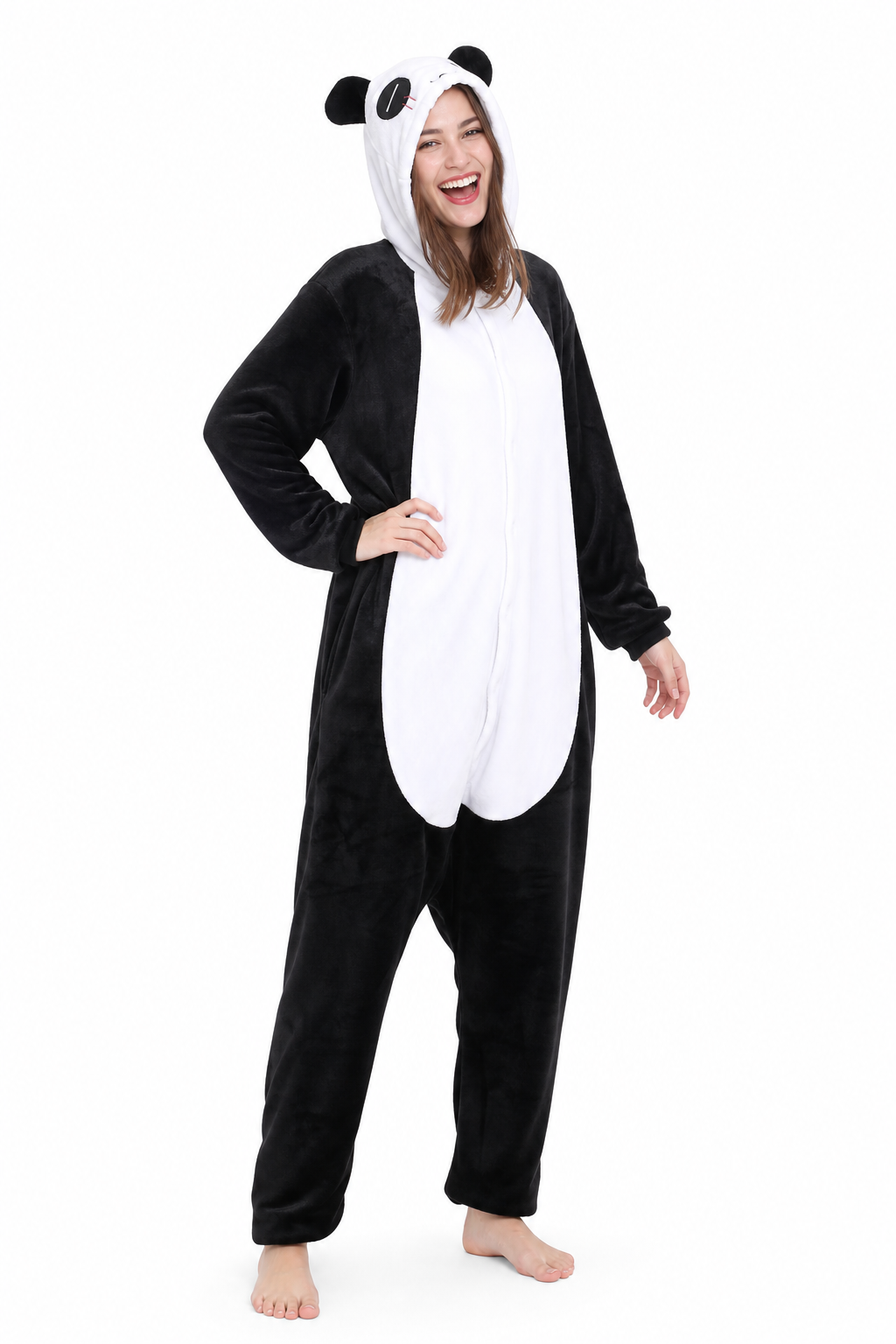 Adult Black & White Panda Kigurumi Onesie - Image 3