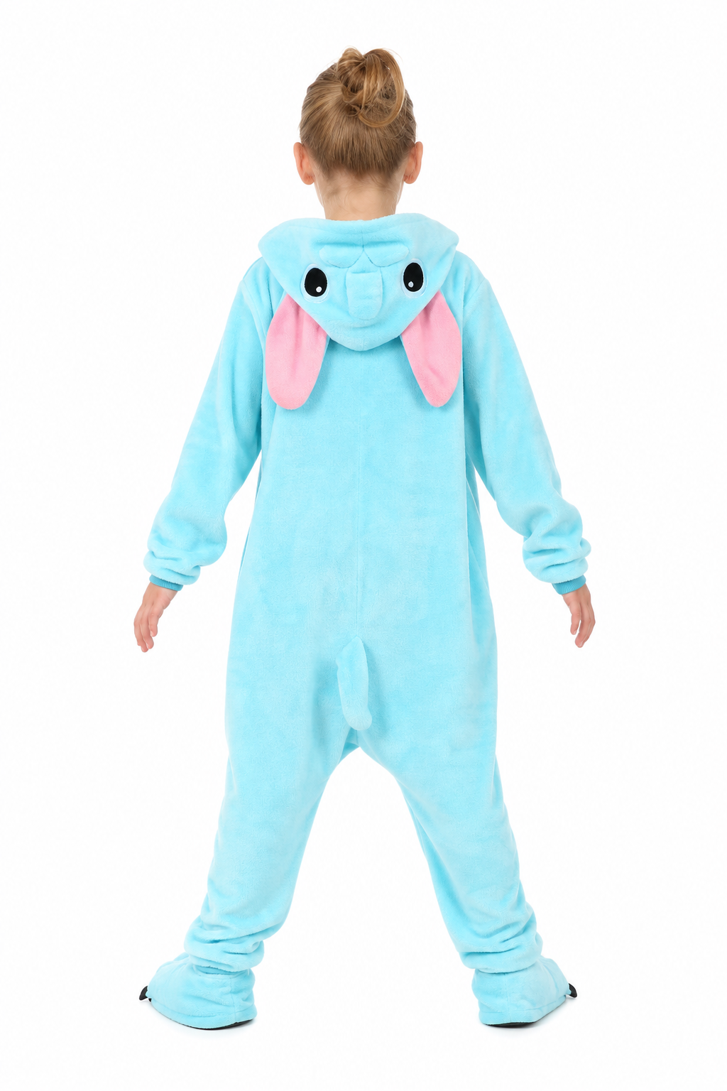 Kids' Hooded Light Blue Elephant Kigurumi Onesie - Image 4