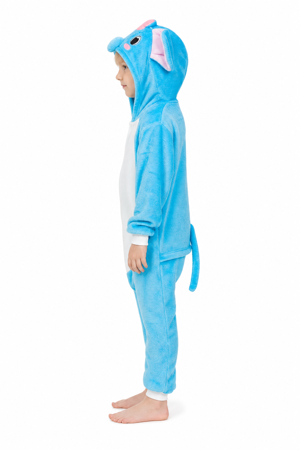 Kids' Hooded Blue Elephant Kigurumi Costume Onesie - Image 2