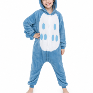 Children's Sky Blue Plush Owl Kigurumi