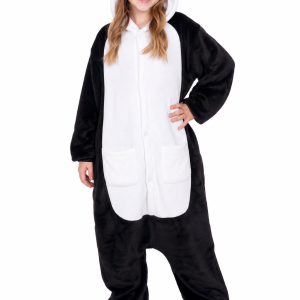 Cozy Plush Panda Kigurumi with Paws