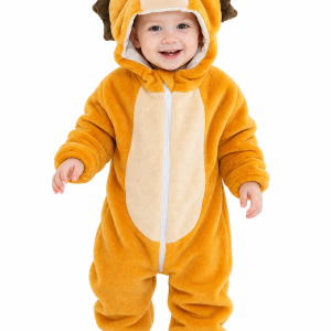 Cute Golden Plush Baby Lion Romper