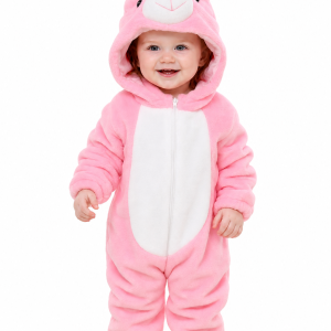 Cute Pink Bunny Plush Baby Romper