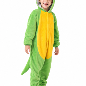 Green and Yellow Dinosaur Kids Plush Onesie
