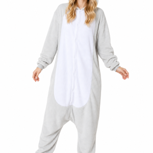 Hooded Grey Plush Koala Kigurumi