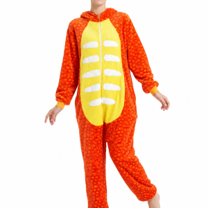 Hooded Orange Dragon Plush Kigurumi