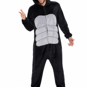 Hooded Plush Black Gorilla Kigurumi