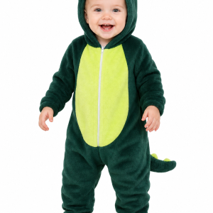 Hooded Plush Green Dinosaur Baby Costume