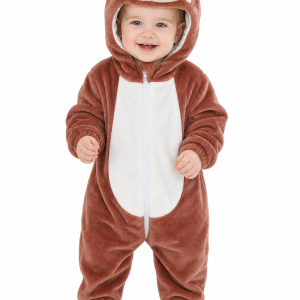 Infant Brown Plush Squirrel Costume Jumpsuit