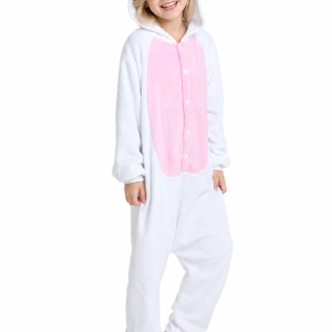 Kids' Cozy Unicorn Kigurumi with Pink Belly Panel