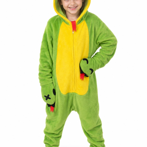 Kids' Green and Yellow Snake Plush Onesie