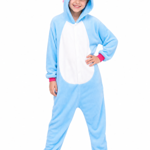 Kids' Light Blue Unicorn Plush Onesie
