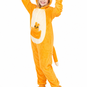 Kids' Orange Kangaroo Onesie with Joey & Claw Slippers