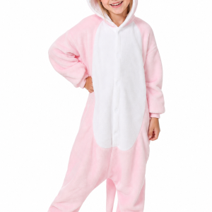 Kids' Pink Plush Monster Kigurumi