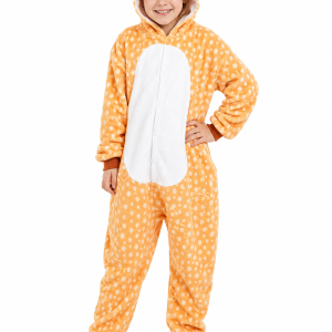 Kids' Plush Fawn Onesie with Antlers