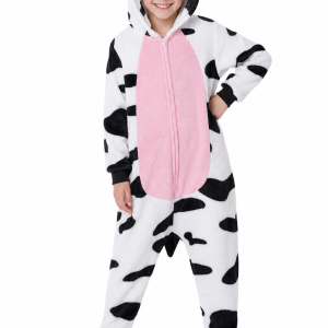 Kids' Plush Fleece Cow Kigurumi