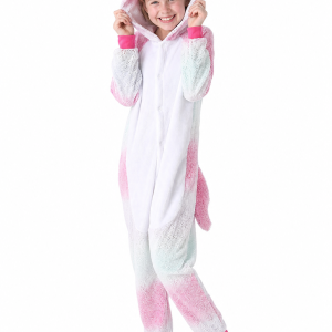 Kids' Plush Gradient Unicorn Kigurumi